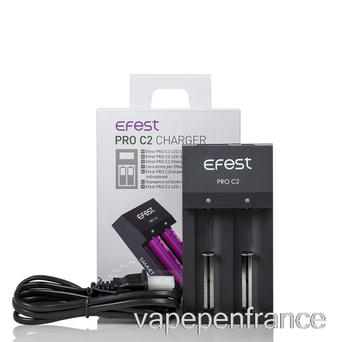 Stylo Vape Chargeur De Batterie Intelligent Efest Pro C2 à 2 Baies