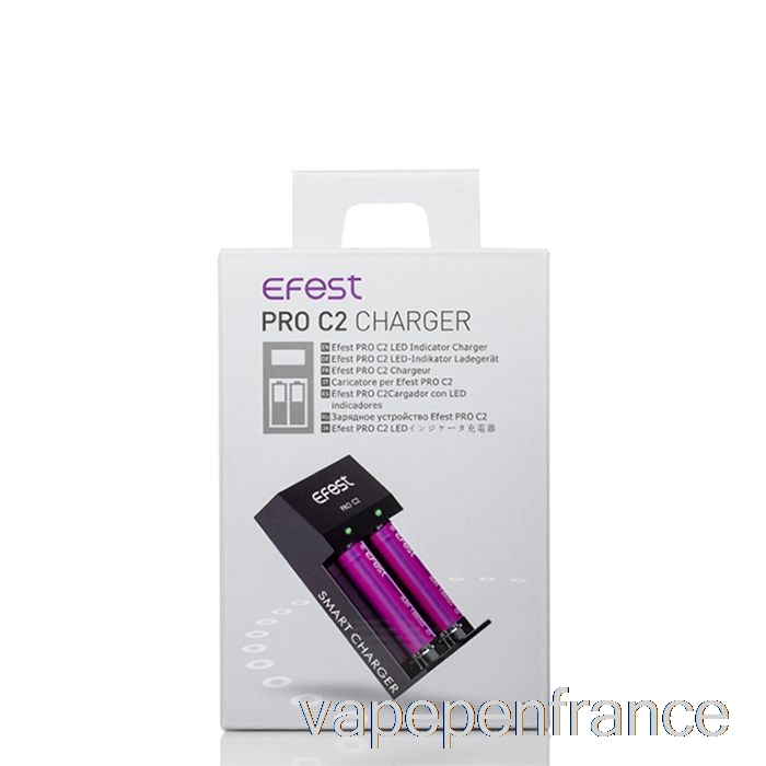 Stylo Vape Chargeur De Batterie Intelligent Efest Pro C2 à 2 Baies