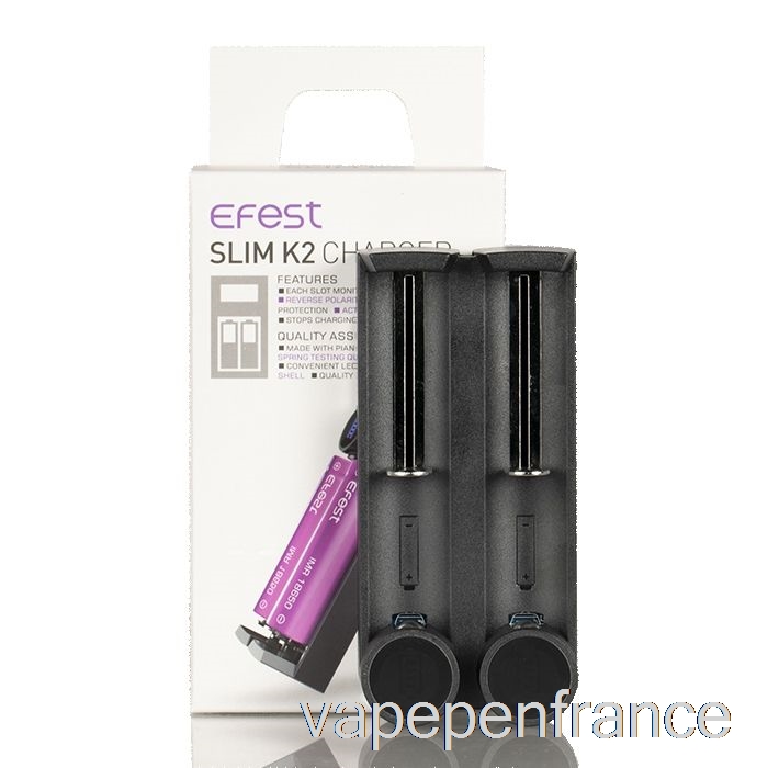 Stylo Vape Chargeur De Batterie à Deux Emplacements Efest Slim K2