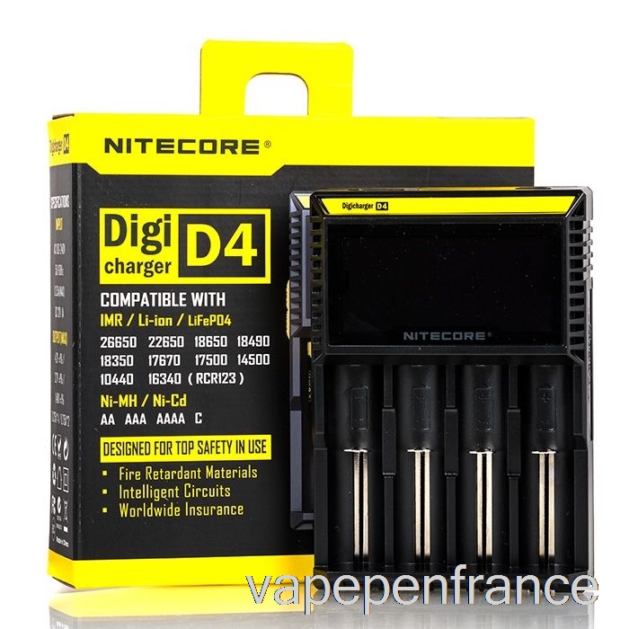 Chargeur De Batterie Nitecore D4 (4 Baies) Stylo Vape